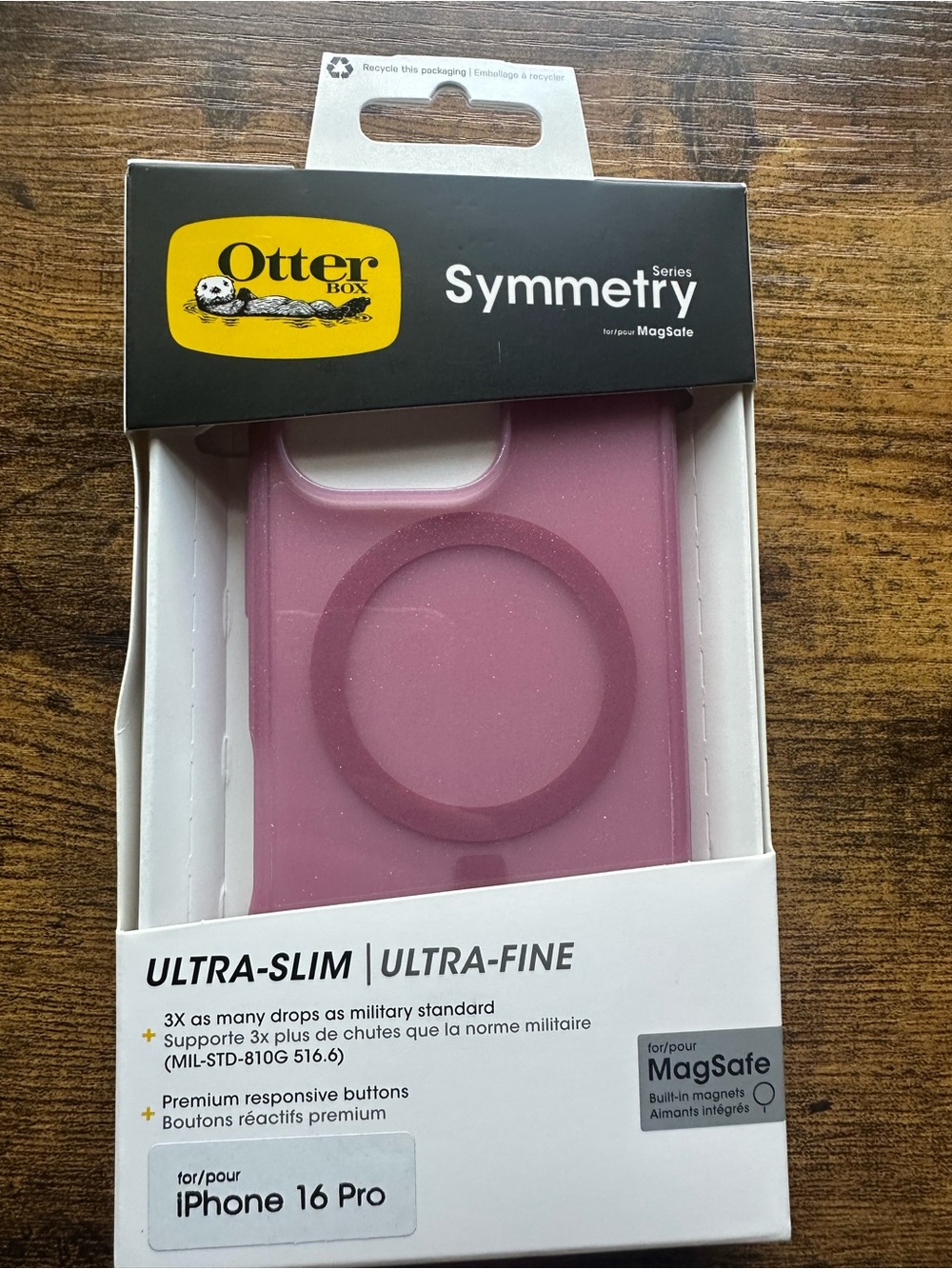 New! OtterBox Symmetry Series MagSafe Case for iPhone 16 Pro - Mauve Pink